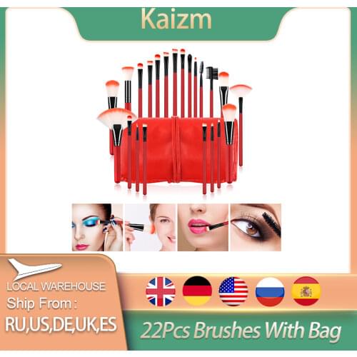 Kaizm Makeup Tools 22 Pcs Hair Makeup Brushes Sets With Bags Synthetic Highlighter Blush Eyebrow Comb Brush Brush For Face