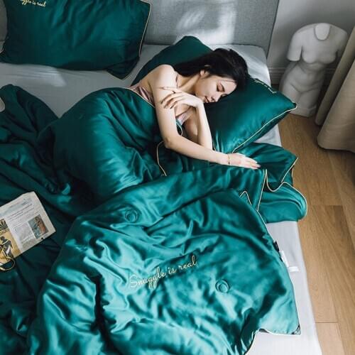 2020 New Tencel Modal Embroidery Summer Quilt Nordic Style Simple Luxury Air Conditioning Quilt Thin Quilt