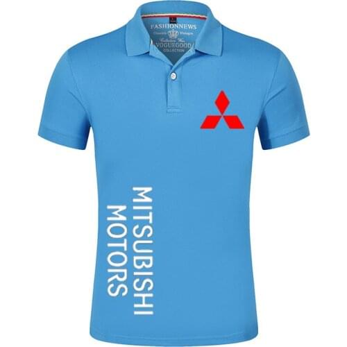 NEW Mitsubishi Motors Summer Short Sleeves Car Logo Shirts Men TShirts Brand Male Cotton Casual Customize Sport Tops