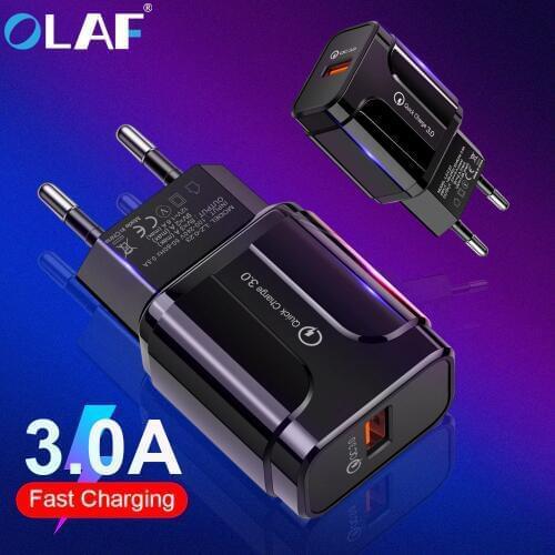 OLAF quick charge 3.0 USB Charger Universal Mobile Phone Charger For iPhone 6 7 8 XS Max Fast Charging Wall Charger For Xiaomi