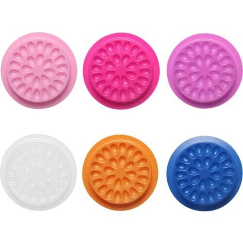 6 Colors Glue Gasket Eyelash Glue Holder Adhesive Pallet Eyelash Extension Glue Pads Stand on Eyelash Plastic Glue Holder