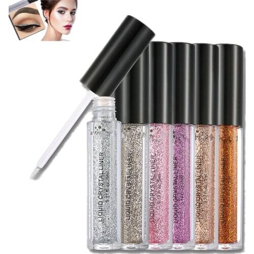 New Fashion Makeup Glitter Eyeliner,Fast Dry Charing Shimmer Liquid Eyebrow Liner,Luminous Long-lasting Cosmetics Eyes Pencil