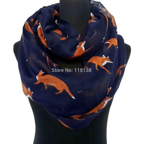 Fox Print Infinity Loop Scarf Womens Accessories Animal Scarves, Free Shipping