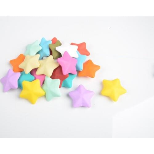 Silicone Necklace Beads Edible Silicon Ornament Five-Pointed Star Beads charms for jewelry making charms