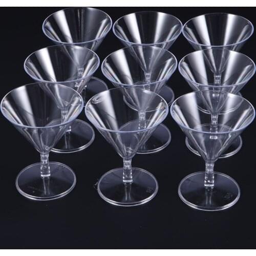 24pcs 60ML Crystal Clear Martini Glasses Disposable Shatterproof Cocktail Cups for Party