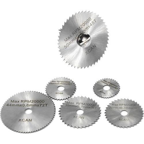 7pcs HSS Ultra-thin Saw Blades 22/25/32/35/44/50mm w/ Connecting Rod Set for Cutting Woodworking Plastic Electric Mill