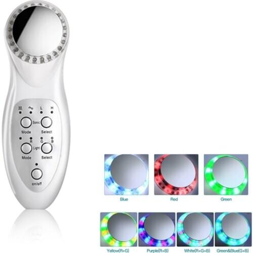 3MHz Ultrasonic Face Massage Cleanser Anti Wrinkle Beauty Machine 7 Color Led Photon Rejuvenation Facial Skin Lifting EMS Unit