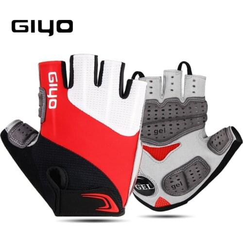 GIYO Cycling Non-Slip Half-finger Gloves GEL Shock Absorbing Palm Mountain Bike Dynamic Racing MTB Bicycle Lycra Short Gloves