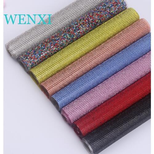 WENXI 24*40cm Rhinestone Self Adhesive Stick On Diamond Sparkle Gems DIY Crafts Decor For Dress Clothes Jewelry