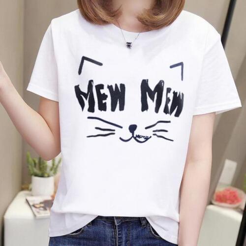 Zuolunouba Summer Fashion Korean Version Loose Short-sleeved Women T Shirt Printing Letters Harajuku Female Plus Size Tees Tops