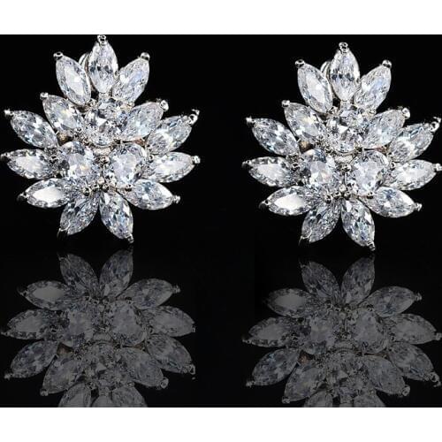 Fashion flower clip on earrings no pierced ear clip bridal without pierced for women earings brincos boucle d'oreille