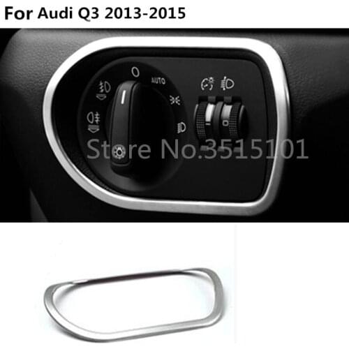 Car detector stick styling cover ABS Chrome front head light switch trim frame lamp 1pcs For Audi Q3 2013 2014 2015