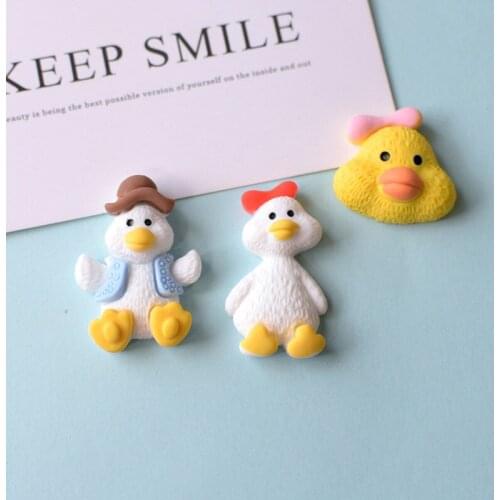 15pcs Resin Accessories Cartoon Duck Animals Flatback Cabochon Scrapbooking Craft DIY Phone Hair Bows Center Decoration