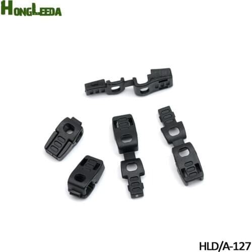 150pcs/lot black POM plastic cord end cap beads, Rope clip Stopper, Toggle Clip, Cord bell free shipping HLD/A-127