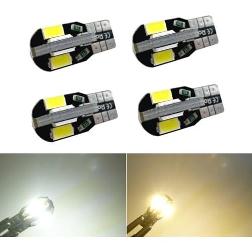 4x T10 W5W Led Car Light 8SMD 5630 Led Replacement Bulb For Auto Interior Dome Lamp Reading License Plate Light White 12V