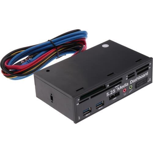 5.25'' USB 3.0 Media Dashboard Multifunctional Front Panel Card Reader HUB