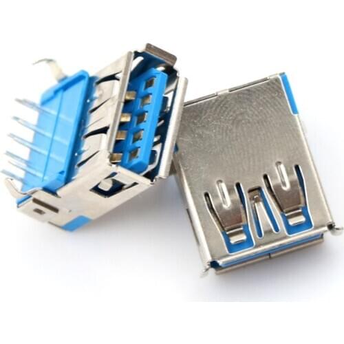 5 Pcs USB 3.0 Type DIP Type A Female Right Angle 9 Pin DIP Socket Connector 90 degrees