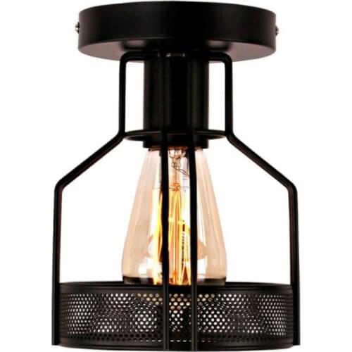 American Bedroom Restaurant Led Iron Cage Ceiling Lamp Retro Industrial Wind Balcony Corridor Creative Ceiling Luminaire