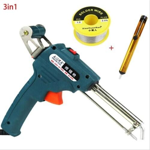 220V 60W Automatic Send Tin Gun Electric Soldering Iron Rework Station Desoldering Pump Welding Tool Solder Wire