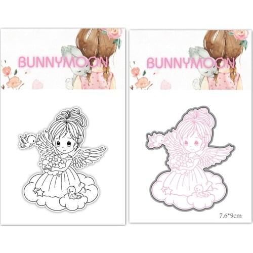 CH 2021 New Arrival Girl with Bird Metal Cutting Dies and stamps DIY Scrapbooking Card Stencil Paper Craft Handmade Card