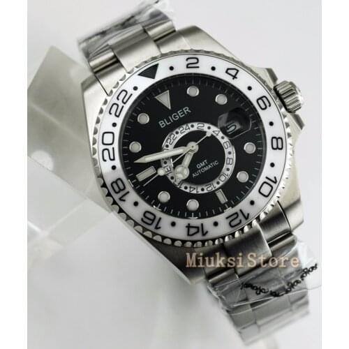 43mm black dial Ceramic Bezel Luminous GMT Date Automatic Mens Watch Date&day Classique Relogio Feminino Blanc Femmes Dames