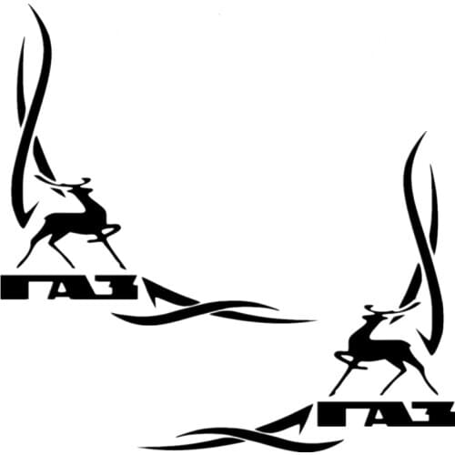 CK3042# 2 pieces Gas Car Sticker (SET OF 2 MIRROR STICKERS) Vinyl Decal Silver/Black Car Styling Auto Stickers