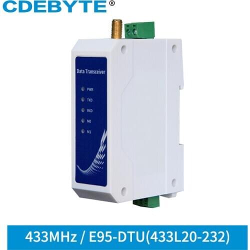 E95-DTU(433L20-232) 20dBm 433MHz RS232 Wireless Module Data Transmission Station LoRa Spread Spectrum Long Distance Din-Rail