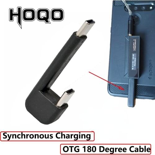 For E1DA 9038D DAC Device USB C 180 Degree Synchronous Charging Cable OTG Type C Male To Male Adapter Cable for Samsung SSD T5