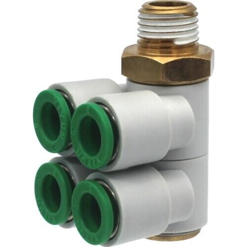 KQ2ZD04-01S,02S KQ2ZD06-01S,02S,03S KQ2ZD08-01S,02S,03S,04S YIYUN Double Branch Universal Male Elbow Joint Connector KQ2 KQ2ZD