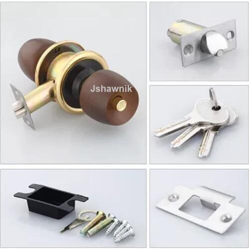 Round Wooden Handle Spherical Interior Door Lock with Keys
