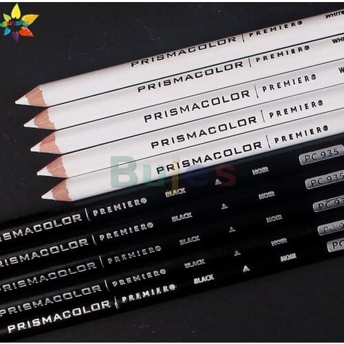 5PC Sanford Prismacolor oil pencil PC935 PC938 white black single color draw pencil oily pencil 4.0MM soft core pc1077 pencil