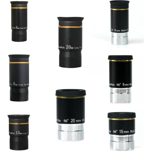 Datyson 1.25 Inch 66 Degrees 6mm 9mm 15mm 20mm Wide-angle Eyepiece Astronomical Telescope Accessories