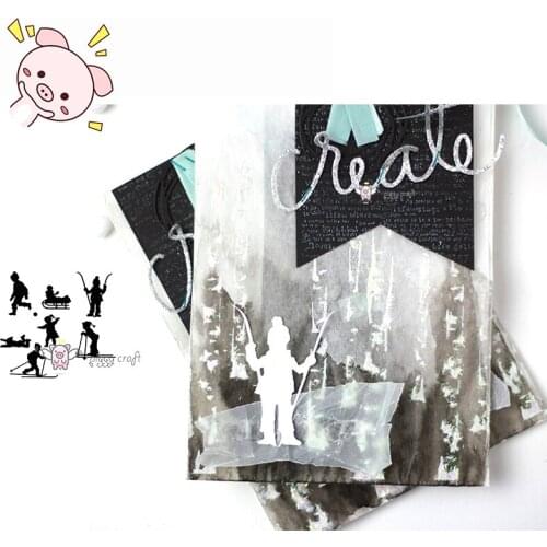 PP Craft metal cutting dies cut die mold Christmas ski boy Scarpbook paper craft knife mould blade punch stencils dies