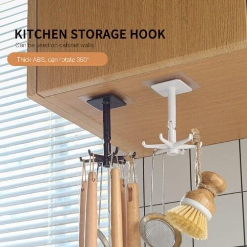 Multi-Purpose Punch-free Non-marking Stickers Kitchen Can Be Rotated 360 Degrees Oversized Weighing Hook Organization Hooks 2020