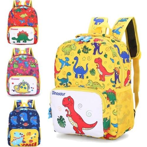 Dinosaur Printing Nylon Children Backpacks Kids Kindergarten School Bags Backpacks Baby Boys Girls Nursery Toddler Cute Rucksack