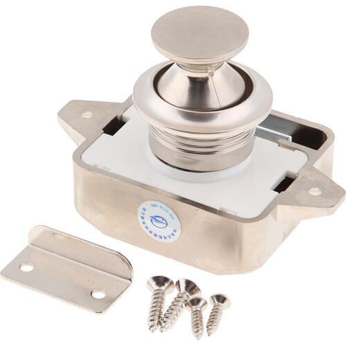 Nickel Keyless Cupboard Push Latch Lock for RV Cupboard 11-18 mm