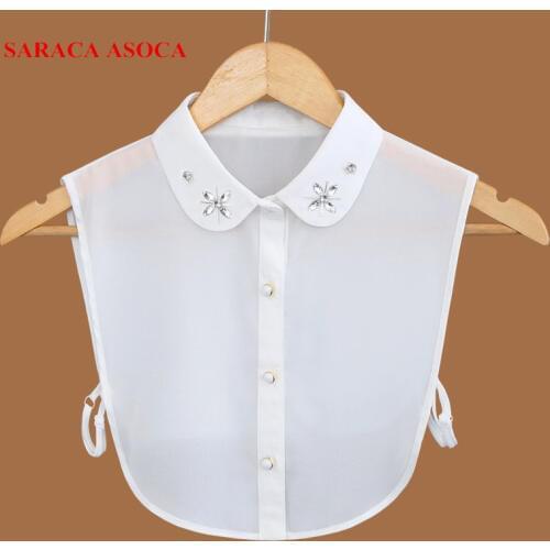 New Adjustable Elastic Band Fashion Cotton Fake Collars Ladies white collor False Collar Shirt B148