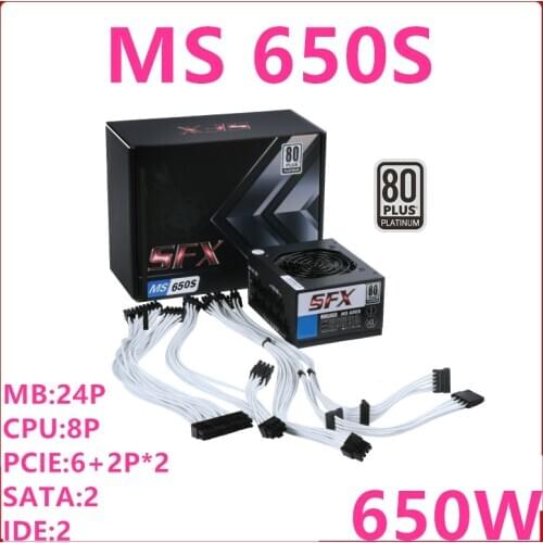 New PSU For Dianjipa 80plus Platinum Full Modular SFX AIO ITX A4 k77 k99 k55 G5 B2 650W Power Supply MS-650S