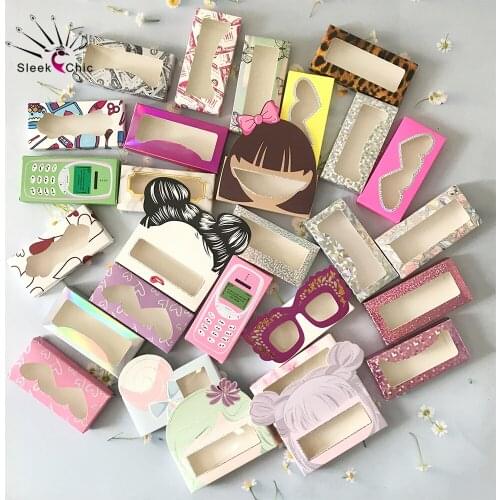 Wholesale 200pcs Mink Lashes Case Top Quality False Lashes Packaging Boxes Custom Private Logo For Eyelashes Package Box Bulk