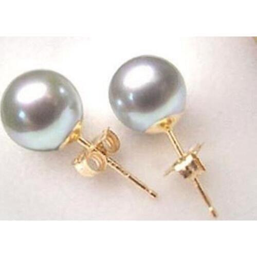 Wholesale Sea shell Grey Shell Pearl 10mm Stud Earrin>free shipping