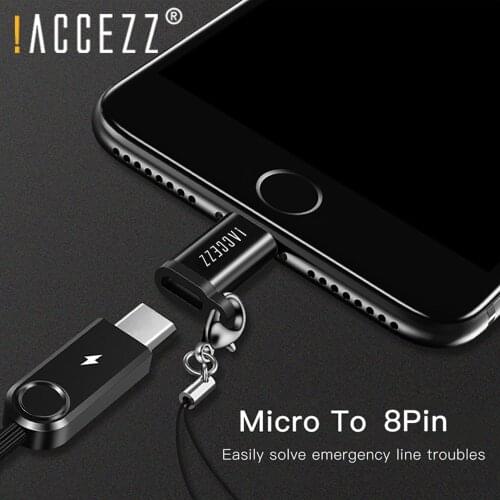 !ACCEZZ OTG Micro USB Female Converter To Lighting For iphone X XR XS MAX 7 8 6S Plus Phone Charging Sync Data 8 Pin Adapter 4PC