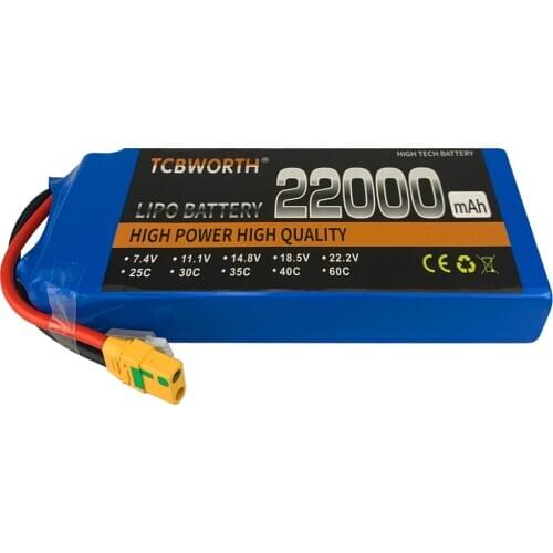 Rechargeable RC LiPo Battery 4S 14.8V 22000mAh 25C For RC Airplane Quadrotor Helicopter Drone Tank Car 4S Lithium Batteries