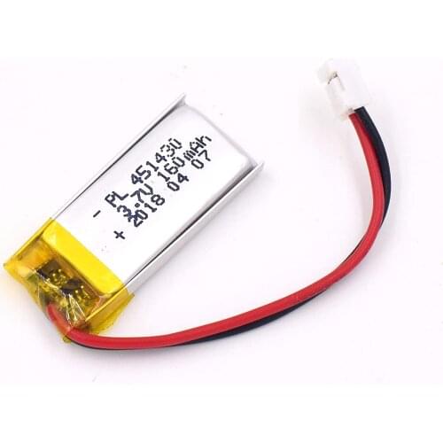 Mejuew 3.7V 160mAh 451430 Rechargeable Lipo Battery with JST Connector