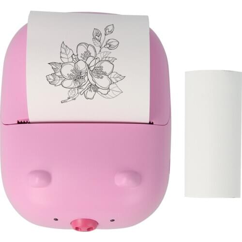 200dpi Portable Thermal Printer Mini Pocket Printer Photo Picture eList Receipt Printer BT Wireless with 1 Roll Thermal Paper