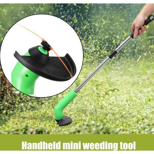 Portable Grass Trimmer Mower with Retractable Weed Remover Cutter Lawn Poles for Household Garden Safe Accessories
