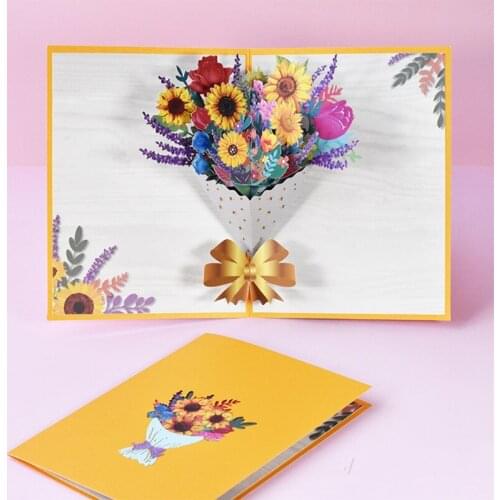 Thank You Card 3D Pop-Up Greeting Cards for Thanksgiving Gratuation Anniversary Wedding Postcards with Envelope