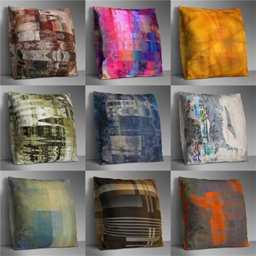 Colorful Graffiti Pillow Cover Sofa Cushion Cover Retro Car Pillowcase Lumbar Pillow Living Room Sofa Cushion Covers