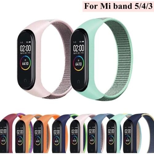Nylon Strap For Xiaomi Mi Band 5 4 3 6 Breathable Bracelet Wristband Replacement Wrist band on Xi Xiami Xiomi Mi Bend 4 5 Correa