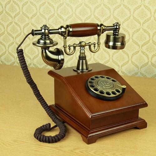 Retro Telephone Antique Fixed Landline Phone Old Corded Redial Desktop Caller Telefono For Home Office Hotel Bar Reading Room
