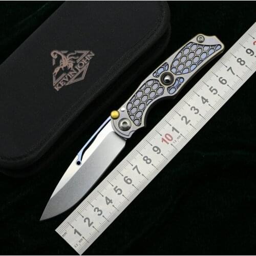 Kevin john Tilock folding knife m390 blade titanium handle utility camping hunting survival pocket Kitchen fruit knives EDC tool